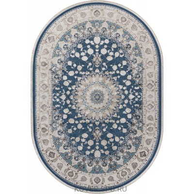 ковер ZARINA A050B D.BLUE / CREAM Овал 2.00x2.90