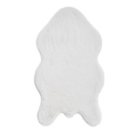 коврик меховой шкура 50х88 белый кролик 10