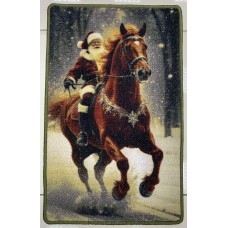 коврик принт 50х80 Дед мороз на коне 3504-a2-51