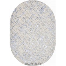 ковер LIMAN F164 CREAM-BLUE Овал 1.60x3.00