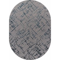 ковер LIMAN F164 GRAY-D.BLUE Овал 1.60x3.00