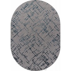 ковер LIMAN F164 GRAY-D.BLUE Овал 1.60x2.30