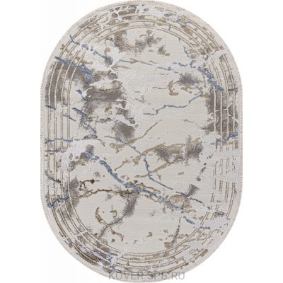 ковер MOSSO 27243A GRY / NAVY Овал 2.40x3.40