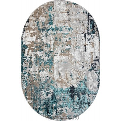 ковер PARADIZE 01632A GREY / TURQUOISE Овал 1.60x2.30