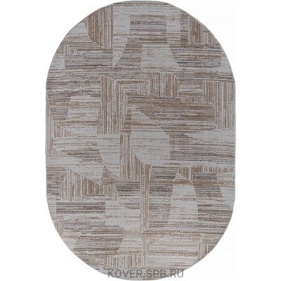 ковер PRAGA 06029A TOZ GRI / BEJ Овал 1.00x2.00