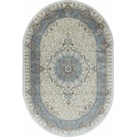 ковер SAHARA 06066A L.BLUE FDY / CREAM HB Овал 2.00x2.90