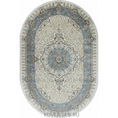 ковер SAHARA 06066A L.BLUE FDY / CREAM HB Овал 2.00x2.90