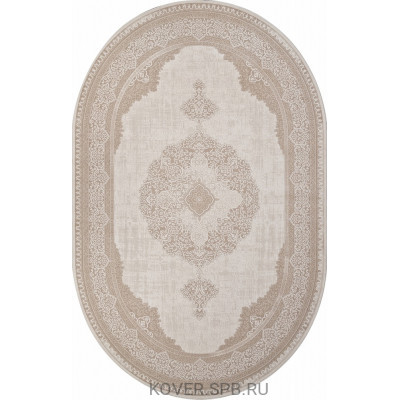 Ковер SIESTA M029A WHITE / LIGHT BEIGE Овал 2.73x3.80