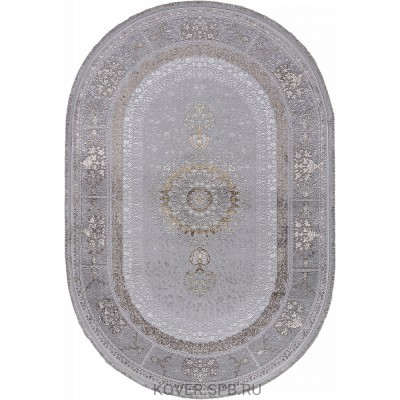 ковер ZARINA A053B LIGHT GREY SHRINK / LIGHT GREY SHRINK Овал 0.80x1.50